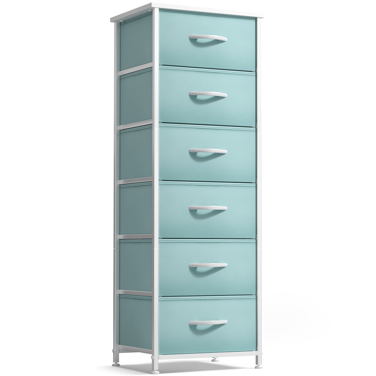 Sorbus 6 Drawers Tall Dresser with Steel Frame, Wood Top & Easy Pull Foldable Fabric Bins